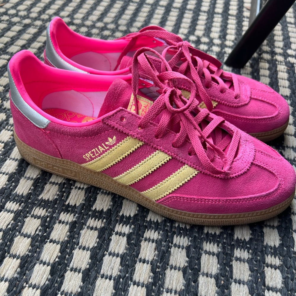 Adidas Pink and Gold Sneakers Classic Style